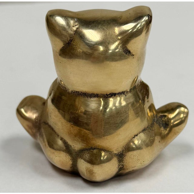 Seated Brass Panda Paper Weight Figure* For Sale - Image 4 of 7