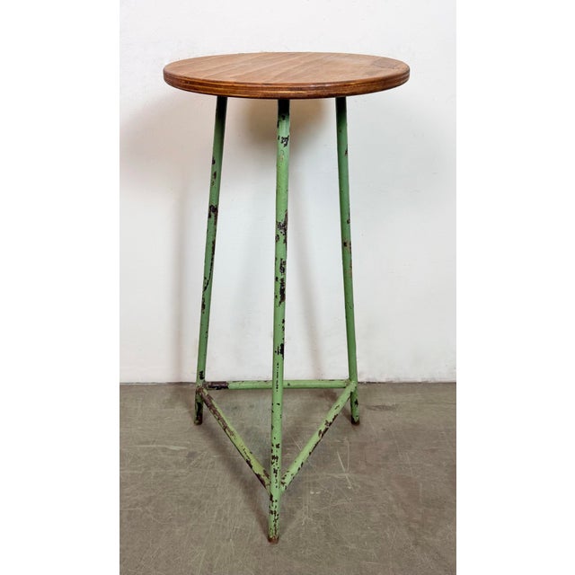 Industrial Green Workshop Stool, 1960s For Sale - Image 4 of 13
