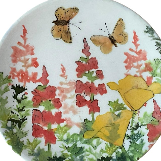 Rainbow Gate Santa Fe New Mexico Floral Plate Handmade For Sale - Image 4 of 8