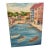 Vintage 1990 Signed Oil on Canvas European Harbor Town Scene, 18” X 24” For Sale