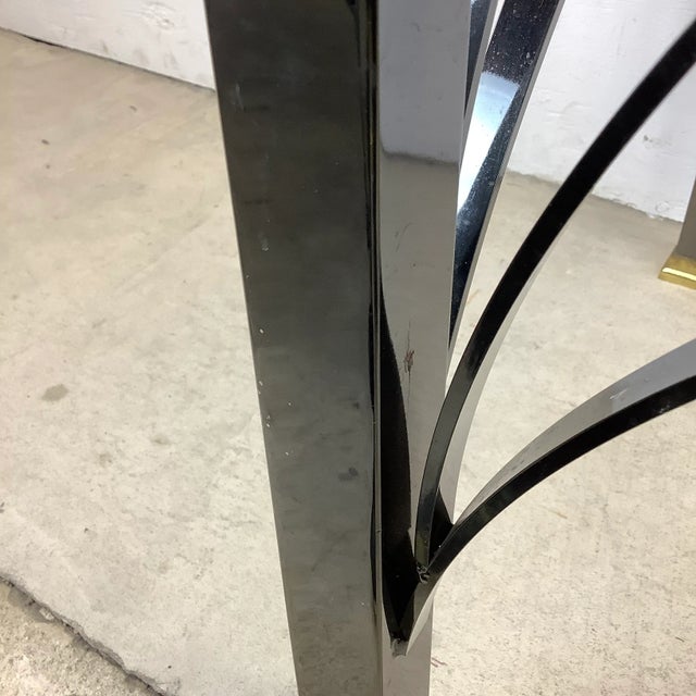 Regency Modern Dark Chrome and Glass End Table- Design Institute of America For Sale - Image 11 of 13