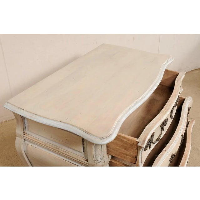 Early 20th Century French Bombé Carved & Painted Wood Commode For Sale - Image 10 of 11