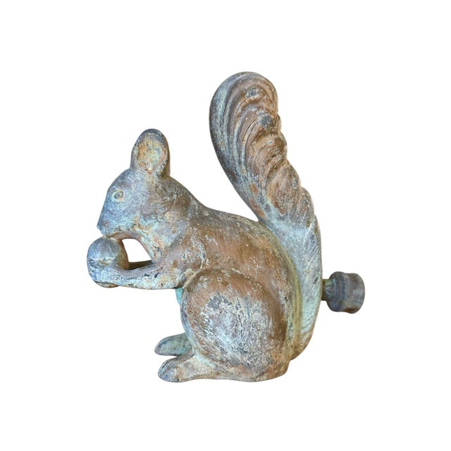 Vintage Verdigris Patinated Bronze / Brass Squirrel Sculptural Lawn / Garden Sprinkler For Sale - Image 4 of 8