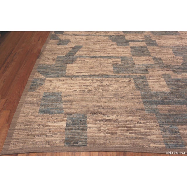 Large Earthy Tones Chic Modern Central Asian Rug For Sale - Image 4 of 6
