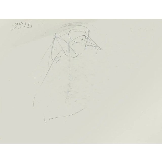 Portrait is an original drawing on paper realized by Simon Goldberg (1913-1985). Hand-signed on the lower right, with a...