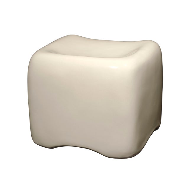 Cushion Concrete Stool, Cream For Sale