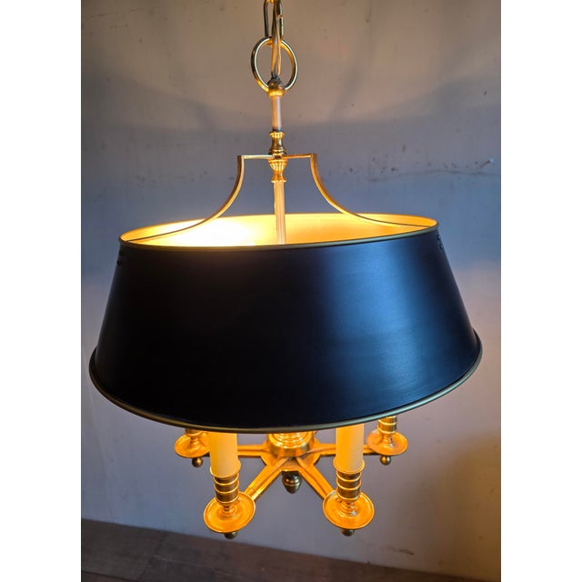 1970s Chandelier in Brass and Lacquered Metal, 1970s For Sale - Image 5 of 9