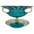 Mid 20th Century Italian Murano Glass Blue Footed Bowl With Gold Handles and Pedestal For Sale - Image 5 of 10