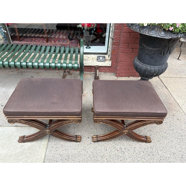 Vintage Ethan Allen Hollywood Regency Inspired Benches/Pair For Sale - Image 10 of 10