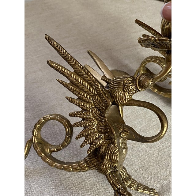 Vintage Bronze Chimera Candlesticks, 1920s, Set of 2 For Sale - Image 9 of 18