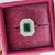 2020s Emerald Cut Zambian Emerald Diamond Double Halo Ring: Solid 14k Gold, 7x4mm, Size 6.75 For Sale - Image 5 of 9