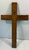 Vintage Large Carved Wood and Brass Crucifix For Sale - Image 9 of 9