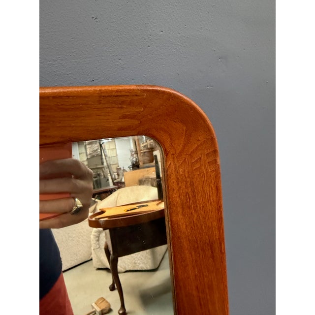 Pedersen & Hansen Teak Wall Mirror in Teak Mid 20th Century For Sale - Image 10 of 12