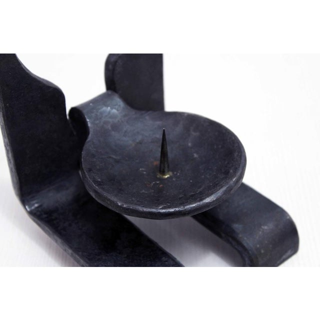 Brutalist Iron Candleholder, 1970s For Sale - Image 10 of 11