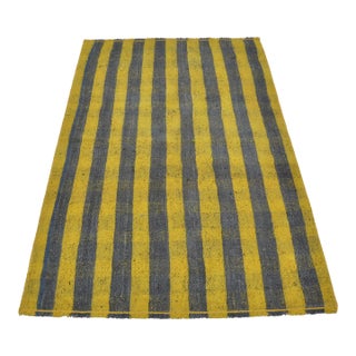 Neutral Stripe Vintage Wool Kilim Rug For Sale