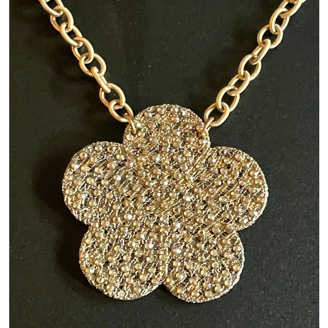 Contemporary Roni Blonshay Swarovski Crystal Filigree Pendant Necklace For Sale - Image 3 of 9