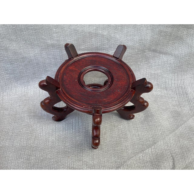 Asian Vintage Rosewood Vase Jar Stand For Sale - Image 3 of 10