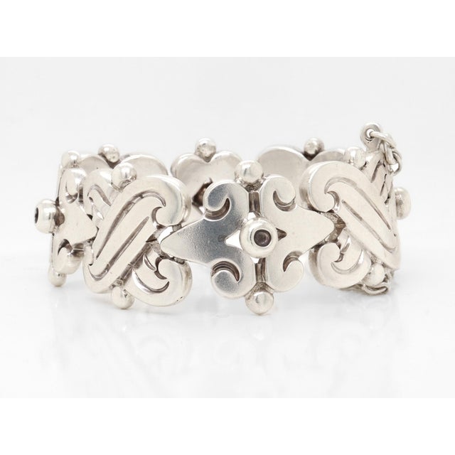 Mid 20th Century Signed Hector Aguilar Mexican Mid-Century Sterling Silver Fertility Bracelet For Sale - Image 5 of 11