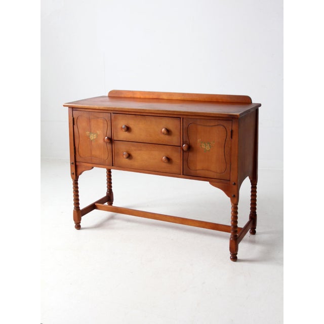 Vintage Phoenix Chair Co Floral Buffet Cabinet For Sale - Image 6 of 12