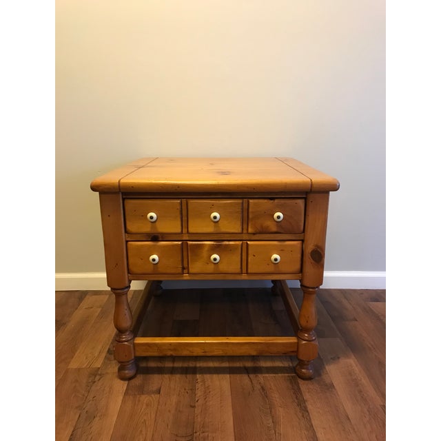 Antique Ethan Allen Antiqued Pine Nightstand Chairish