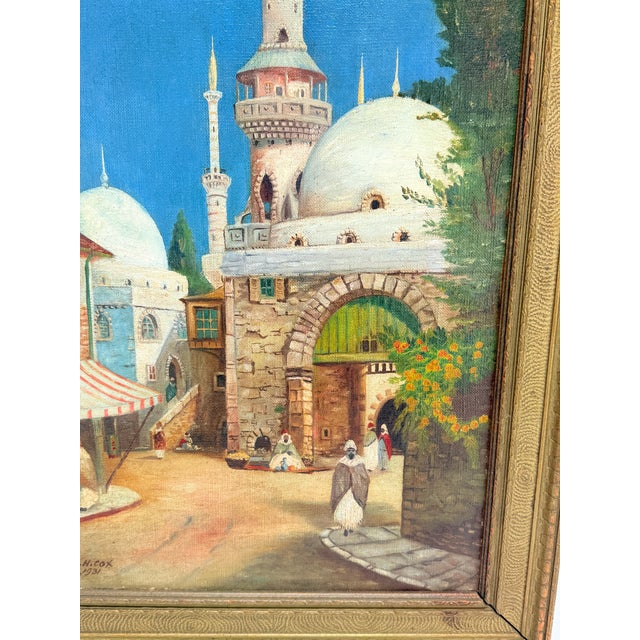 William Cox "Arab Scene" Landscape Oil on Canvas C. 1931 For Sale In Providence - Image 6 of 12