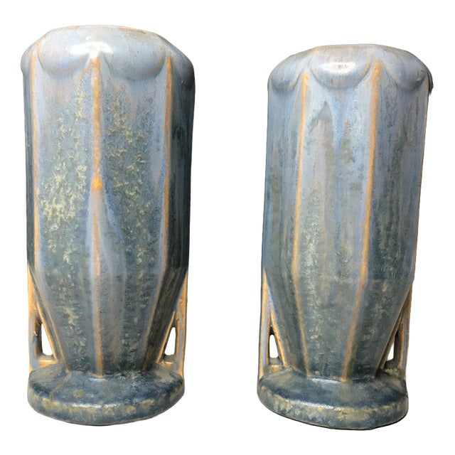 Art Deco Stoneware Vase with Crystallization from Fourmaintraux Delassus, Desvres, 1920s For Sale