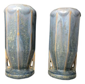 Art Deco Stoneware Vase with Crystallization from Fourmaintraux Delassus, Desvres, 1920s