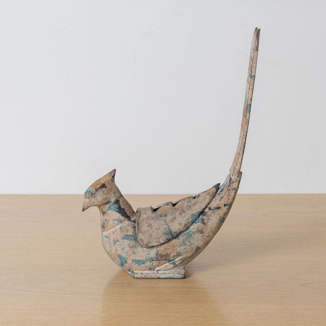 Japanese Late 19th Century Large Japanese Sculptural Bronze Bird For Sale - Image 3 of 10