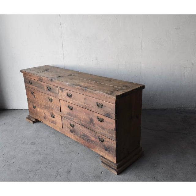 Farmhouse Antique Rustic European Dresser Credenza For Sale - Image 3 of 7