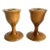 Mid Century 1960s Oregon Myrtle Wood Candle Holders Tulip Shape a Pair For Sale
