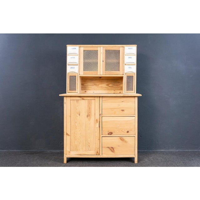 Object: Kitchen buffet Epoch & style: Art Nouveau - beginning of the 20th century Features - made of solid pine -...