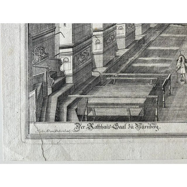 John Adams Delsenbach (1687-1765) the Nuremberg Town Hall Engraving c.1720 For Sale - Image 4 of 13