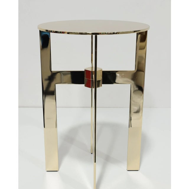 Early 21st Century Minotti Ellis Side Table in Polished Gold Finish For Sale - Image 5 of 10