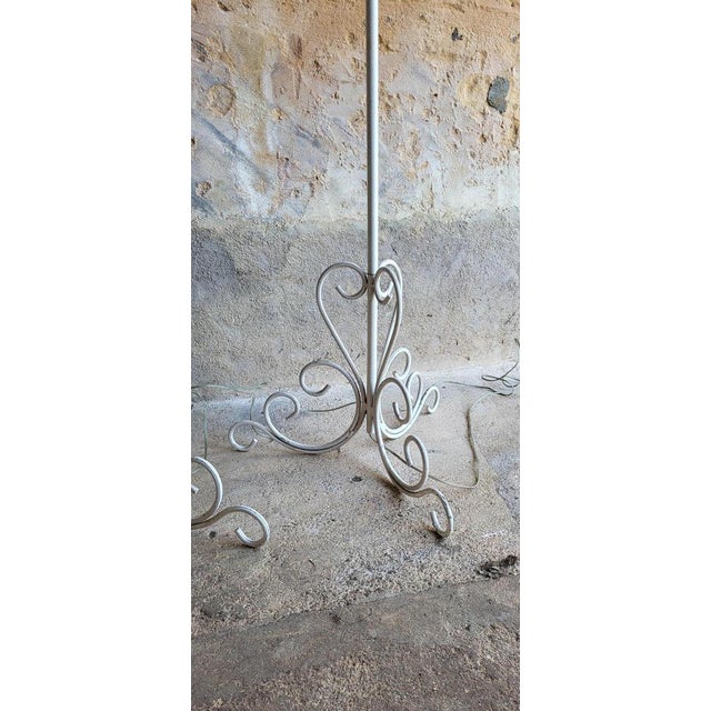 White Wrought Iron Floor Lamps, 1950s, Set of 2 For Sale - Image 8 of 12