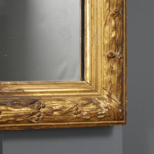 Mirror with Carved and Gilded Frame For Sale - Image 9 of 11