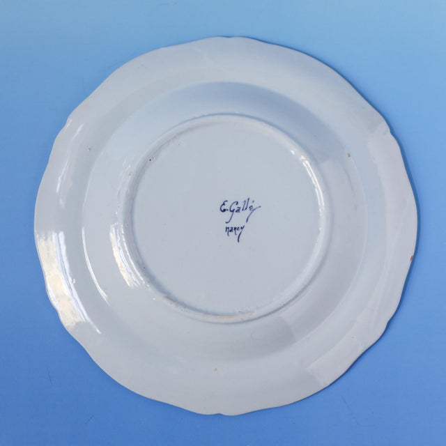 Late 19th Century Émile Gallé “Animaux Héraldiques” Faience Plates - Pair For Sale - Image 10 of 13