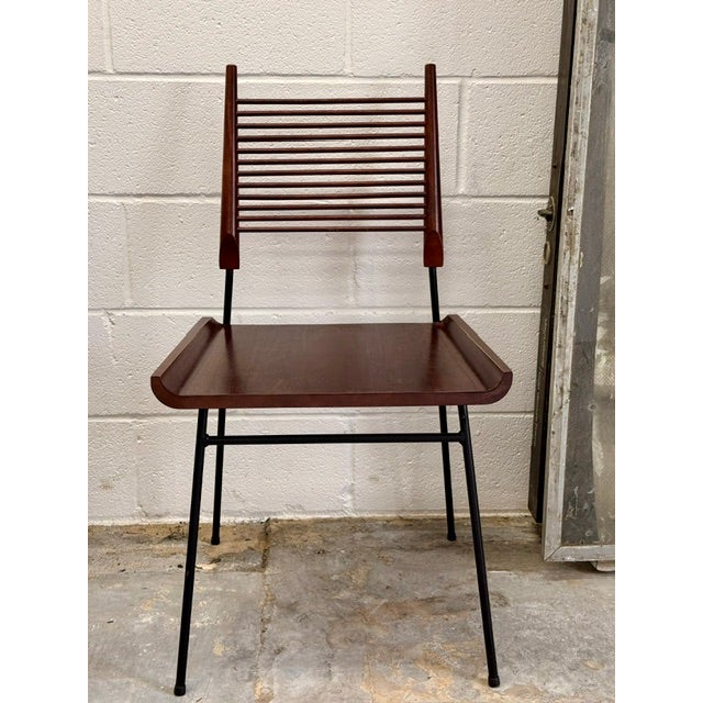 Wood 1950s Attributed to Paul McCobb "Shovel" Dining Chairs for Winchendon, Red Stain, Set of 6 For Sale - Image 7 of 10