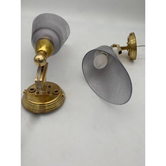 1950s Vintage Italian Glass Wall Lamps from Seguso Vetri Darte, 1950, Set of 2 For Sale - Image 5 of 7