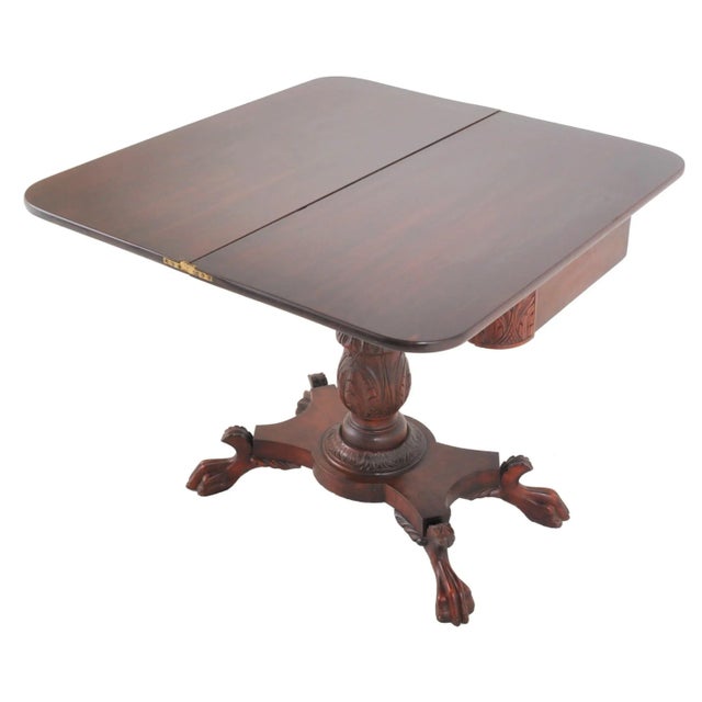 Antique American Late Federal/Empire Mahogany Tea/Games/Card Table, circa 1830 For Sale - Image 12 of 12