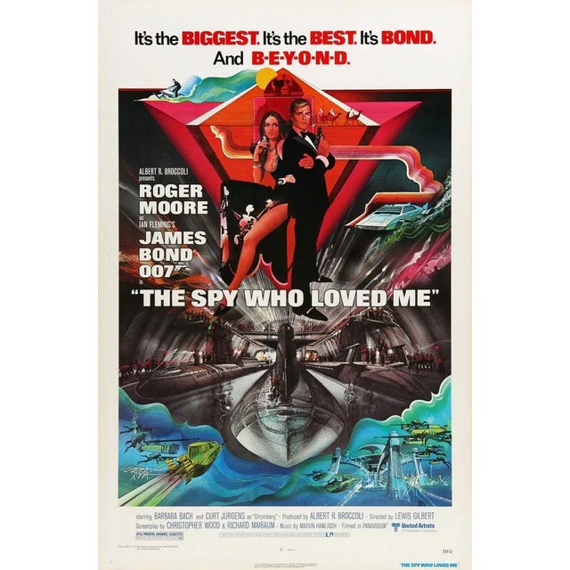 1970s James Bond "The Spy Who Loved Me" Original Vintage Movie Poster, American, 1977 For Sale - Image 5 of 5