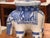 1980s Blue and White Elephant Stool For Sale - Image 6 of 7