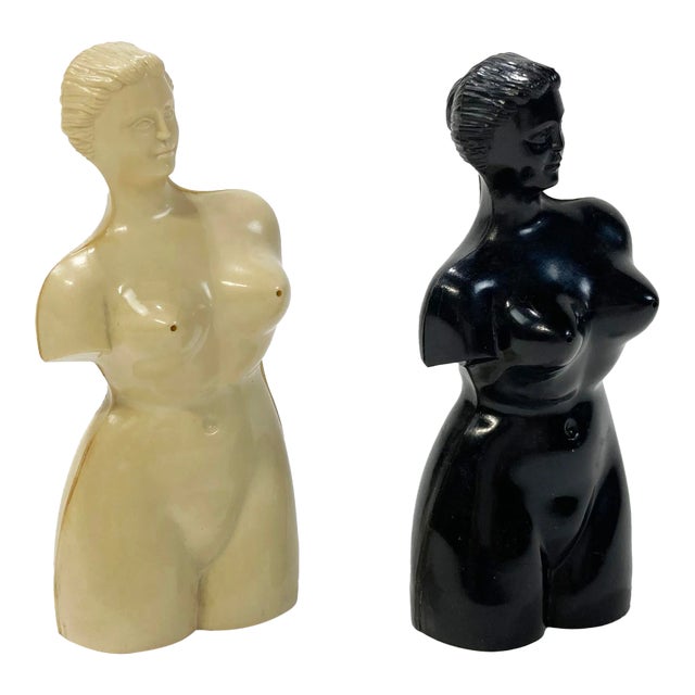 Vintage Resin Female Form Salt and Pepper Shakers, a Pair For Sale