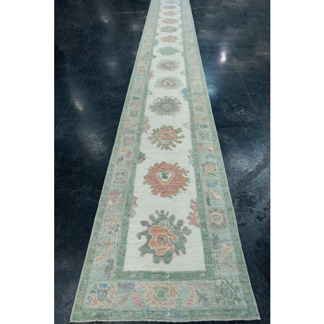 Turkish Oushak Runner Rug 2'10" x 20'6" #17409 Explore a curated collection of hallway runners, wool rugs, and handmade...