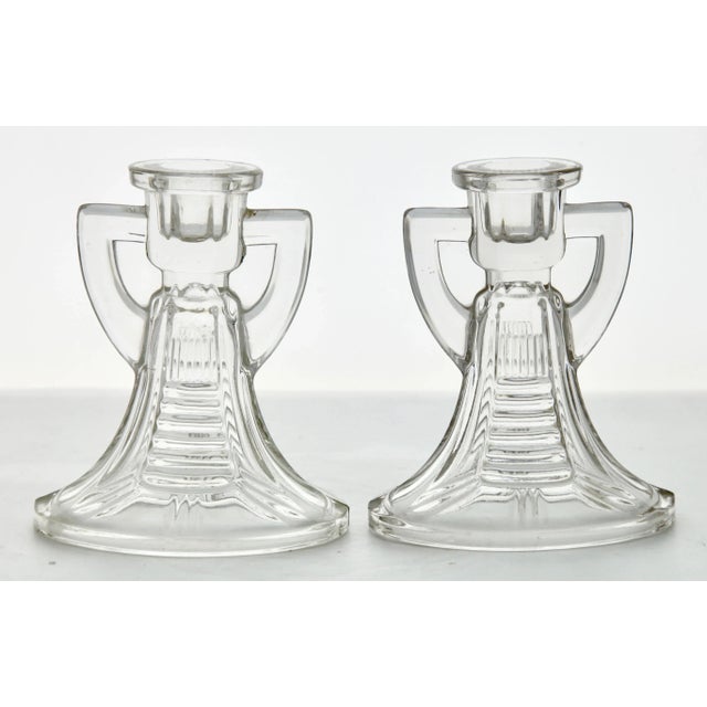 Luxval Victoria Candlesticks by Graffart & Delvenne for Val Saint Lambert, Set of 2 For Sale - Image 3 of 9