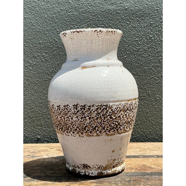Vintage Crackle Glazed Ceramic Vase For Sale - Image 12 of 12