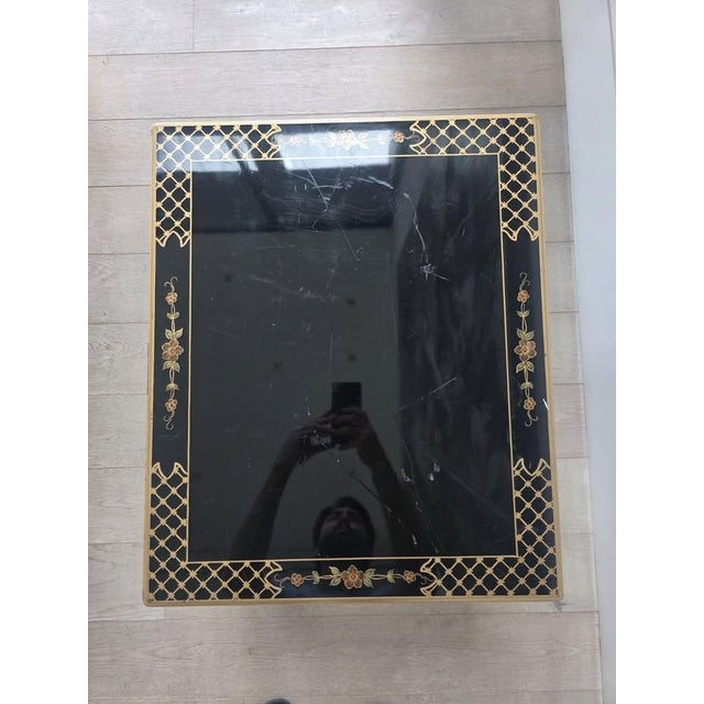 Vintage Jasper Cabinet Co. Black & Gold Chinoiserie Accent Side Table For Sale - Image 4 of 4