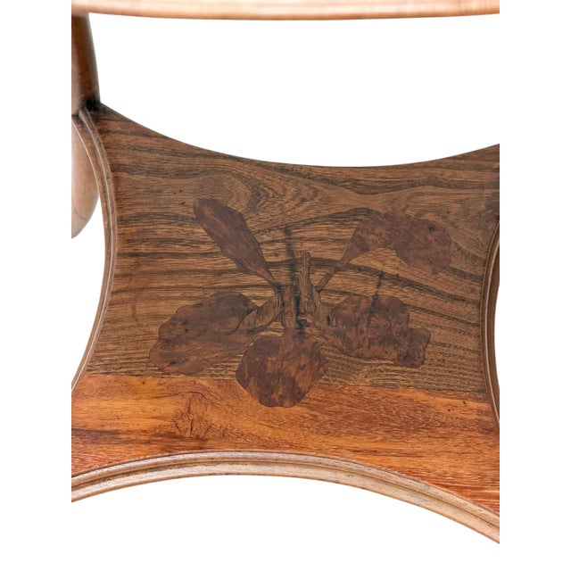 Art Nouveau Walnut Marquetry Side Table by Émile Gallé, France, 1900s For Sale - Image 8 of 10