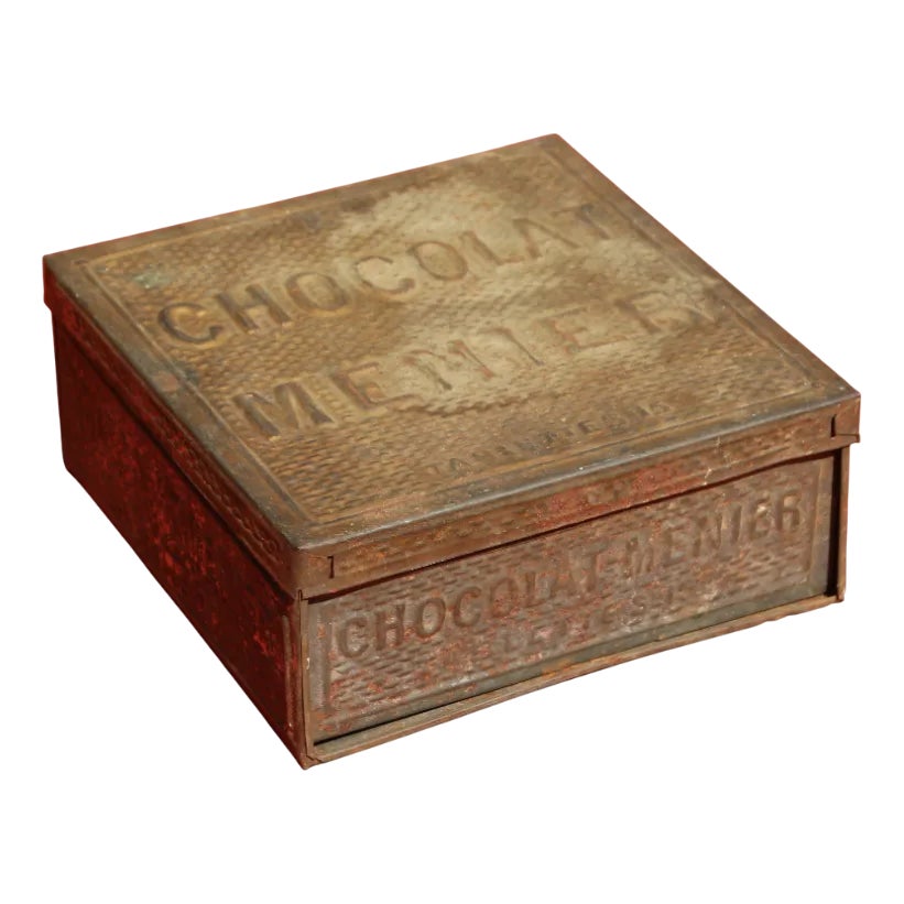 Menier Chocolate Metal Box, France, 1950s | Chairish