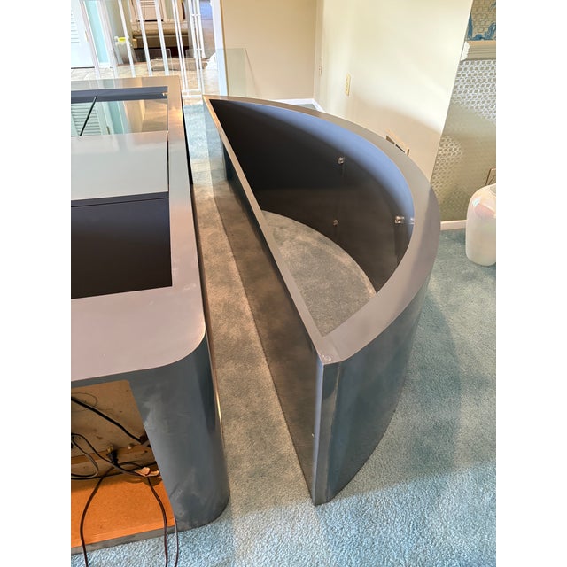 Gray Mid Century Modern Grey Laminate Modular Wall Unit Bar For Sale - Image 8 of 9