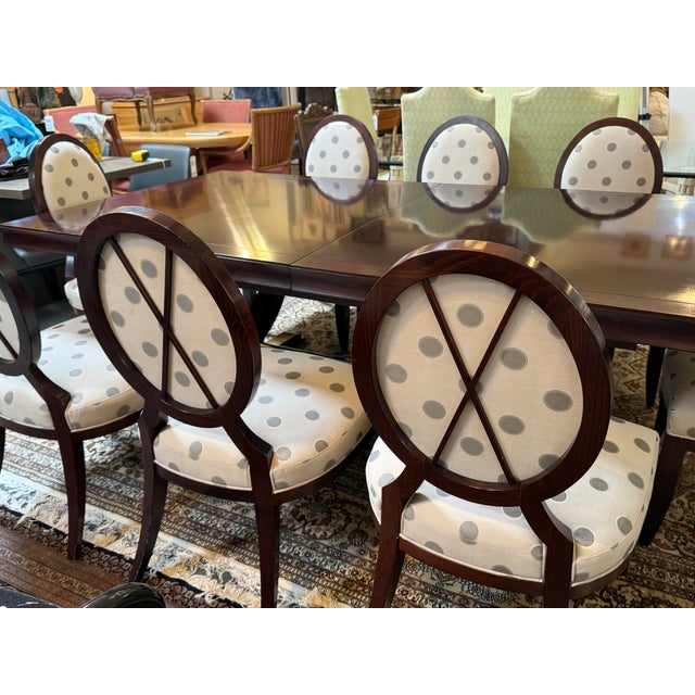 Contemporary Barbara Barry for Baker Furniture Extension Dining Table & Chairs, Set For Sale - Image 3 of 18